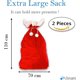 thumbnail image 2 of Hotte de Père Noël - 2 Grand Sac Cadeau de Noel Rouge en Velour S, 2 of 5