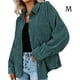 thumbnail image 2 of Camisa de mujer Casual con botones Minnieouse de pana Verde M, 2 of 6