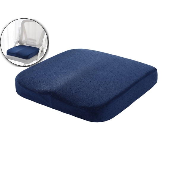 Square Memory Foam Seat Cushion for Office Car Chair – Polyester Non-Slip Buttocks Cushion, 15.75×15.75"