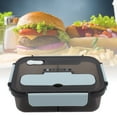 thumbnail image 3 of Large Capacity Bento Lunch Box With 2 Compartments Complete Cutlery PP Silicone Material Wide Application For  Workers Home School Office, 3 of 8