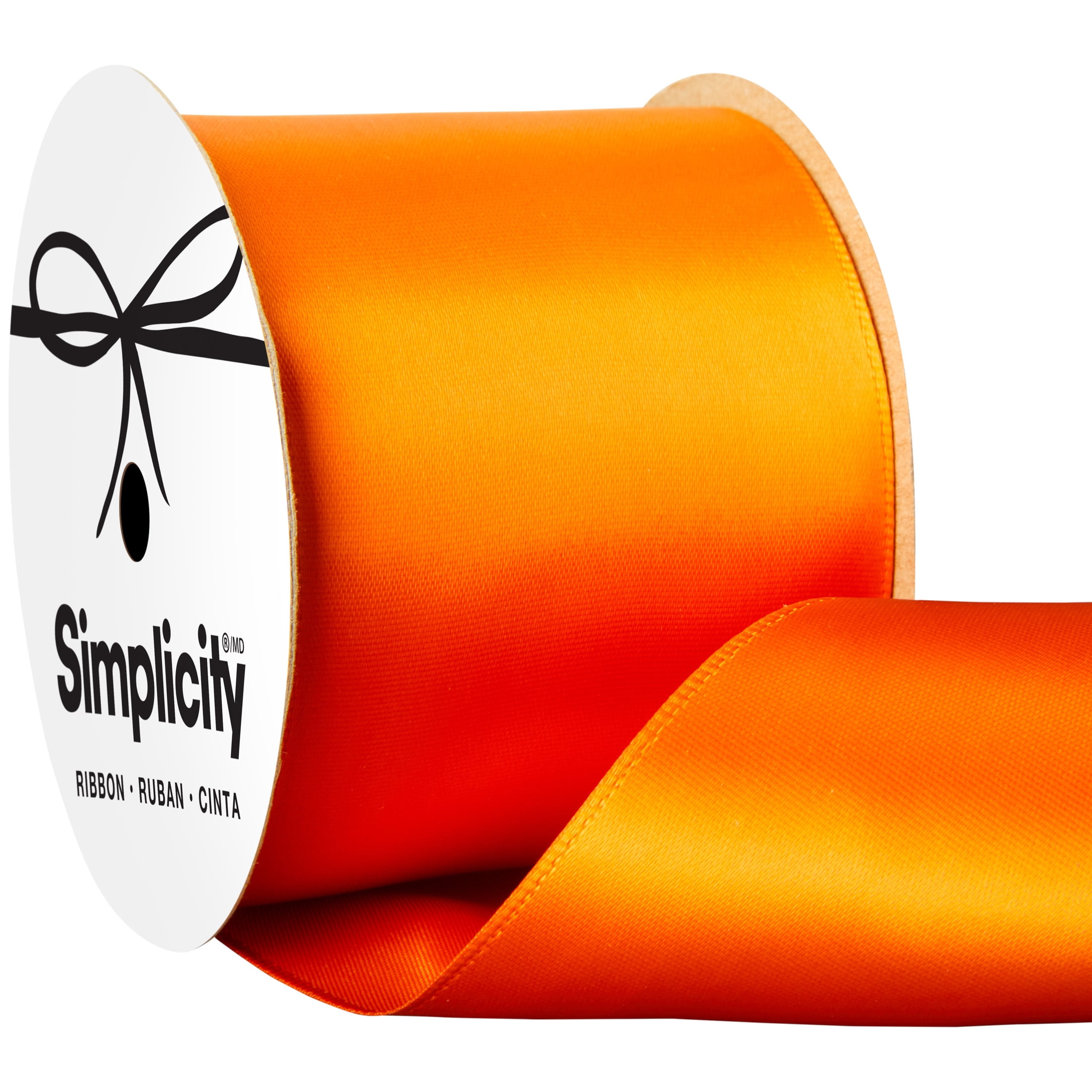 Offray Single Face Satin Torrid Orange 2-1/4" X 9 ft Ribbon