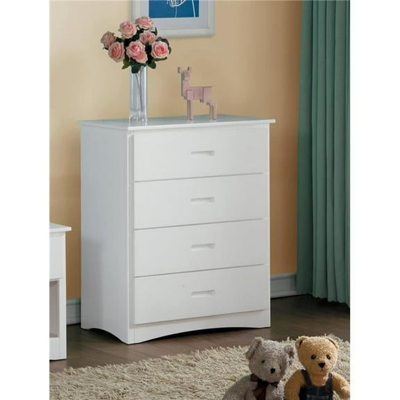 Home Elegance B2053W-9 37.25 x 17 x 30 in. Galen Chest with 4 Drawers - White