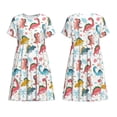 thumbnail image 3 of Bixox Robe d'Été à Manches Courtes pour Femmes Robe Ample Longueur Genou avec Poches-Dinosaure, 3 of 7