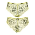 thumbnail image 4 of Curve Muse Women's Pack Of 2 Comfort Sheer Lace Tanga Hipster Boyshorts Panties-Pack C-Black,Yellow-M/6, 4 of 6