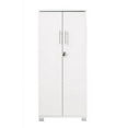 thumbnail image 5 of MMT Wooden White Storage Cupboard 2 Door Locking Pantry Bookcase Cabinet for Office Kitchen Furniture, 2 Storage Shelves - 27.55" Wide - Massive Storage Capacity, 5 of 5