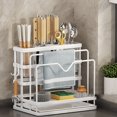 thumbnail image 4 of Kitchen Sink Organiser Storage Drain Rack for Cutlery Rag Cutting Board Holder, 4 of 10