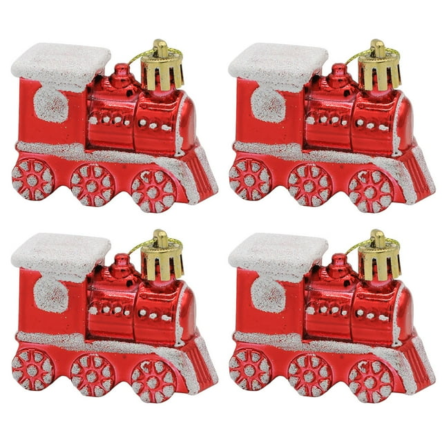 4 adornos colgantes para árbol de Navidad, trencitos colgantes, decoraciones navideñas