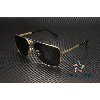 Versace Unisex Aviator Sunglasses black matte Frame, Brown/Black Len… Versace Metal Unisex Aviator Sunglasses Matte Black 57mm  main image 4