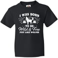 thumbnail image 3 of Inktastic I Was Born to Be Wild and Free with Wolf and Mountains Youth T-Shirt, 3 of 5