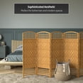 thumbnail image 6 of Red Lantern 4 ft. Short Fiber Weave Folding Screen - Light Beige - 6 Panels, 6 of 7