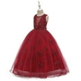 thumbnail image 5 of WOLLED Baby Kids Girls Long Princess Dress Toddler Tulle Party Wedding Formal Dress Little Girls Sleeveless Tutu Gown for 3-12years, 5 of 9