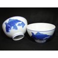 thumbnail image 1 of Porcelain Rice Bowls with Blue Fish, 1 of 1