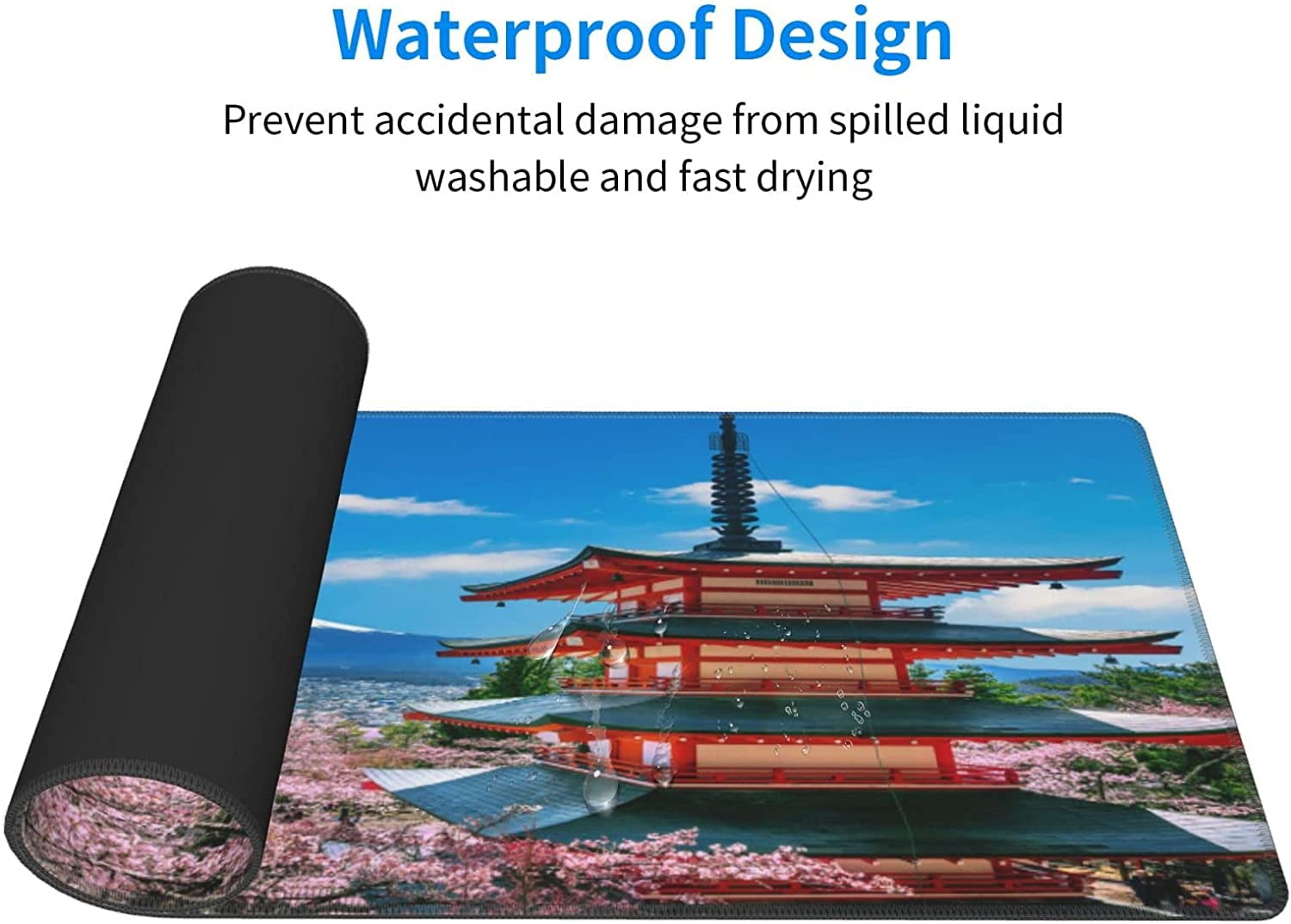 Cherry Blossom Mouse Pad XXL - Computer/Laptop Deskpad (31.5 x 11.8 Inches, 4MM Thick) Waterproof/Nonslip Base/Stitched Edges | Office/Gaming XL Mousepad XL Desk Pad, Full Desk Mousepad