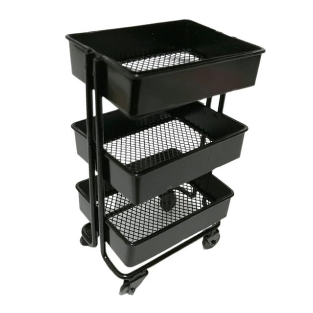 Estantería con ruedas Hugo 1/12 para muñecas Estante de exhibición Negro