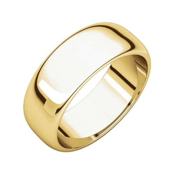 7mm Half Round Band in 14k Yellow Gold - Size 12