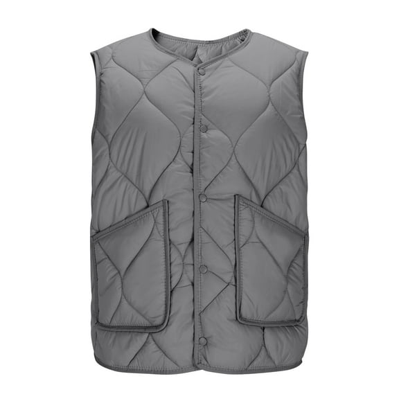ShiShine Thermal Vest for Women Fall Winter Lightweight Zip Up Quilted Jacket Sleeveless Crewneck Button Down Cardigan Down Coats