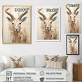thumbnail image 4 of Designart "Beige Ibex In Minimalist Antelope I" Animals Antelope Canvas Wall Art, 4 of 7