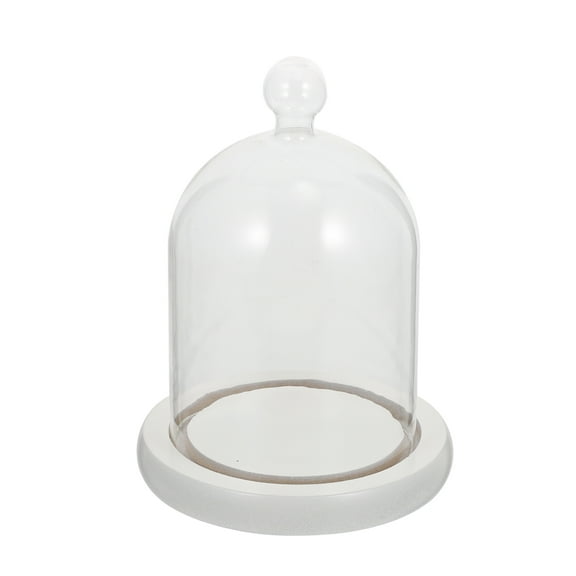 FELTECHELECTR Glass Display Cake Cover White 1Pc 5.9x3.9x3.9in