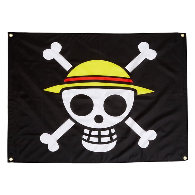 Sombrero de paja de Luffy de una sola pieza con bandera pirata Great Eastern, 31 cm