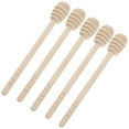 thumbnail image 6 of HERFIER 5pcs Wooden Honey Dipper Stirrer Honey Stir Sticks Honey Stirring Spoon Syrup Stirrer 5.9x0.79x0.79in, 6 of 9