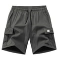 thumbnail image 3 of BXJX Boys Athletic Shorts Size 10-12 T, Multi-pocket Casual Quick-dry Elastic Waist Kids Shorts with Drawstring Gray, 3 of 10