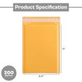 thumbnail image 7 of PSBM Kraft Yellow Bubble Mailers #2 8.5" x 12" 200 Pcs Water Resistant Padded Self Seal Envelope for Shipping, 7 of 7