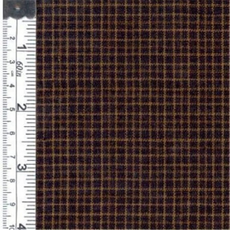 Textile Creations 1195 Rustic Woven Fabric, Small Plaid Black And Khaki, 15 yd.