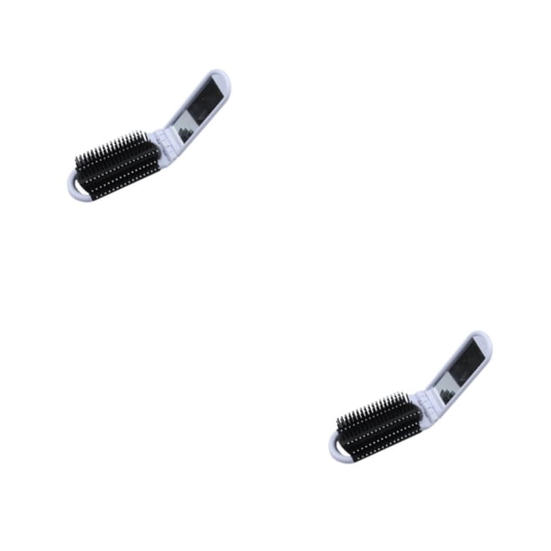 Seitruly peine de viaje espejo cepillo de pelo plegable profesional de doble compacto masaje del cuero cabelludo mini herramientas de belleza Blanco 10.8 cm * 4.2 cm * 3 cm 2Conjunto