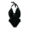 thumbnail image 4 of Bar III BLACK Solid Cowlneck One-Piece Swimsuit, US X-Small, 4 of 4