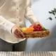thumbnail image 5 of Round Wicker Baskets,Hand Woven Tray Storage Baskets Natural Water Hyacinth Small Basket for Fruit Kitchen Table, 5 of 5