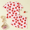 thumbnail image 5 of XZNPDUCQ Toddler Girls Clothes Embroidered Print T-Shirt and Striped Shorts 2 Piece Outfit Set Casual Elastic Shorts 2Pcs Summer 2Pcs T Shorts Set Dailywear Pink，12-18 Months, 5 of 9