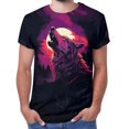 thumbnail image 2 of TrendOFT Summer Shirts for Men Unisex Wolf Pattern 3D Novelty Tops Howling Wolf Graphic Crew Neck Short Sleeve Casual Street Apparel Mens Tops Black L, 2 of 4