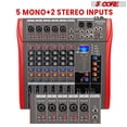 thumbnail image 5 of 5 Core Professional 6 Channel Audio Mixer, EQ Control, 48V Phantom Power & PFL + AFL Button, Bluetooth Connection, USB Interface Recording for Studio/DJ Stage/Party/Podcaster- MX 6CH, 5 of 5