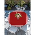 thumbnail image 6 of Red Geometric Round Fitted Tablecloth with Elastic Edge, Waterproof Table Cloth Table Cover for 55"-60" Tables, White Greek Key Design Abstract Modern Art Tablecloths for Dining Picnic Indoor Outdoor, 6 of 9