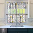 thumbnail image 3 of Pioneer Kitchen Curtains and Valance Set 24 Inch Tier Floral Flowers Curtains Small Drapes for Cafe Living Room Bathroom Farmhouse 3 Pieces Set Rod Pocket, 3 of 6