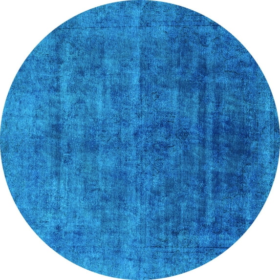 Ahgly Company Indoor Round Abstract Light Blue Modern Area Rugs, 5' Round