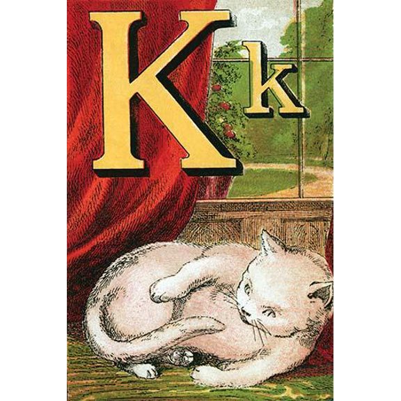 K for the Kitten that plays with its Tail-Fine Art Canvas Print (20" x 30")