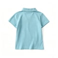thumbnail image 5 of School Uniforms for Boys Short Sleeve Pique Polo Shirts,Cyan 140, 5 of 7