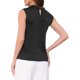 thumbnail image 3 of INSPIRAR CHIC Blusas sin mangas de satén para mujeres con cuello drapeado y fruncido, casual elegante, talla XS, negra, 3 of 6