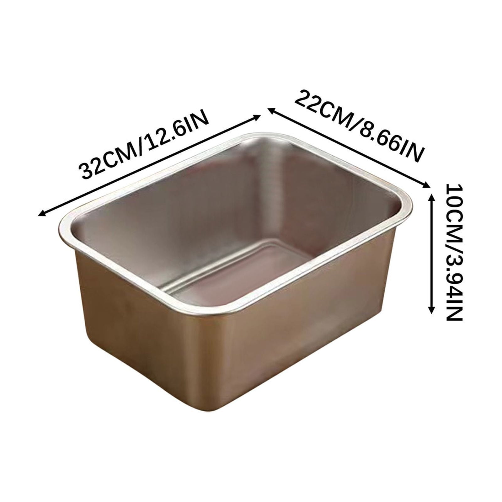 Holloyiver Stainless Steel Cat Litter Box, Rust Proof Metal Cat Box with High Sides, Large Litter Pan, Pet Toilet for Cat Rabbit, Easy to Clean, Non Stick and Non Odor, 12.6"L x 8.7"W x 3.9"H