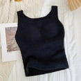 thumbnail image 4 of Chaleco térmico mullido de la felpa de las camisetas sin mangas de la cosecha de la ropa de descanso de las mujeres del invierno con el cojín del sujetador, 4 of 6