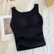 thumbnail image 4 of Chaleco termal de la felpa del top de la cosecha de la ropa de estar en casa mullida de las mujeres del invierno con el cojín del sujetador, 4 of 6