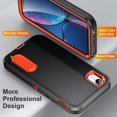 thumbnail image 4 of for iPhone XR Case,iPhone XR Phone Case with Built in Kickstand, Shockproof/Dustproof/Drop Proof Military Grade Protective Cover for Apple iPhone XR 6.1"(Black/Orange), 4 of 14