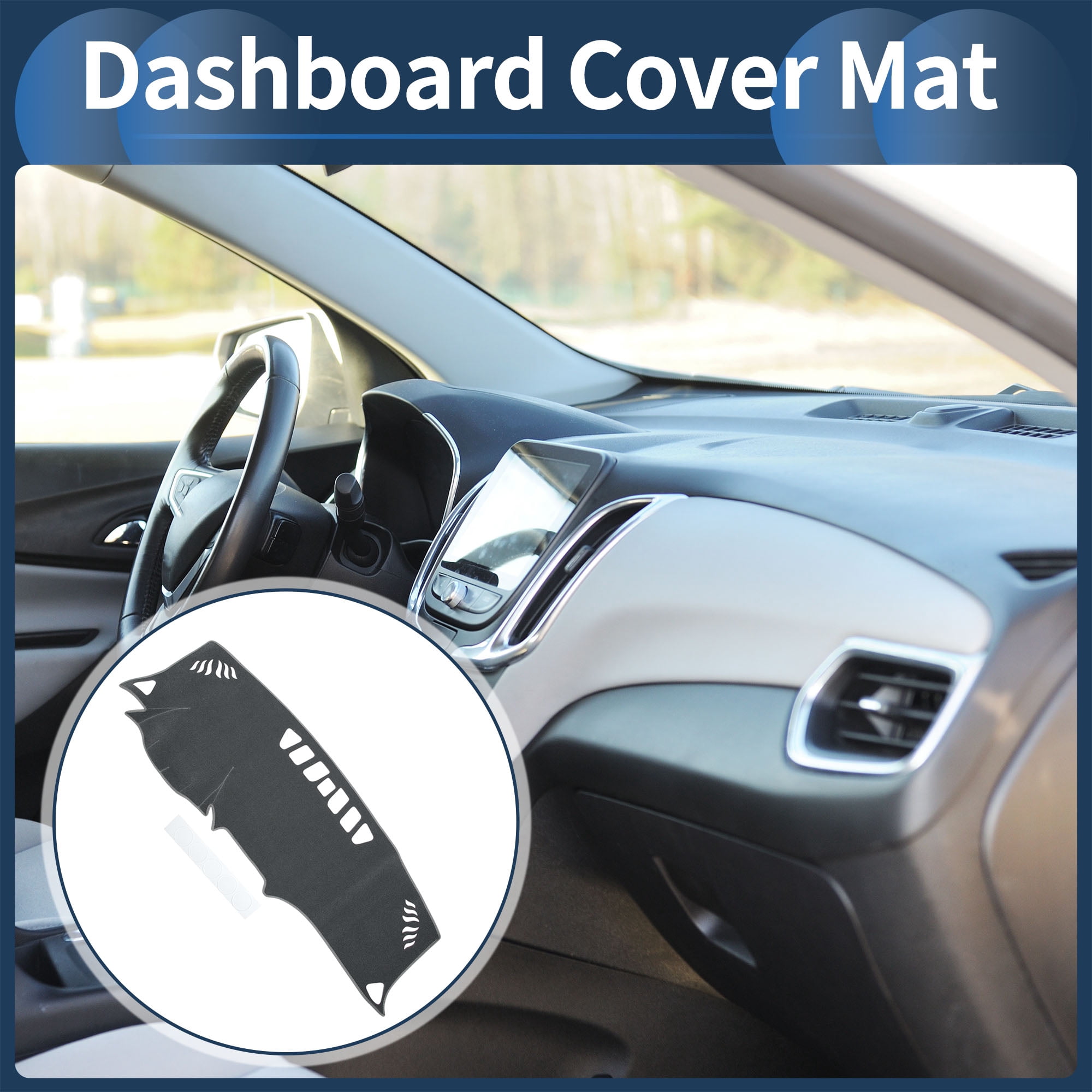 Dashboard Cover Dash Cover Mat Carpet for Chevy Equinox 2018-2022 Polyester Gray