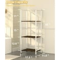 thumbnail image 2 of Free Standing Towel Racks for Bathroom with U-Shaped Detachable Dividers, 3-Tier Floor Towels Holder Stand with Shelf & 8 S-Hooks, Metal Pool Towel Storage Organizer for Home, Poolside, White, 2 of 14