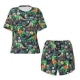 thumbnail image 4 of Picia Dinosaur Plays Soccer Pajamas Sets for Women Soft Short-Sleeved Pjs with Lounge Shorts Two Piece Sleepwear-, 4 of 9