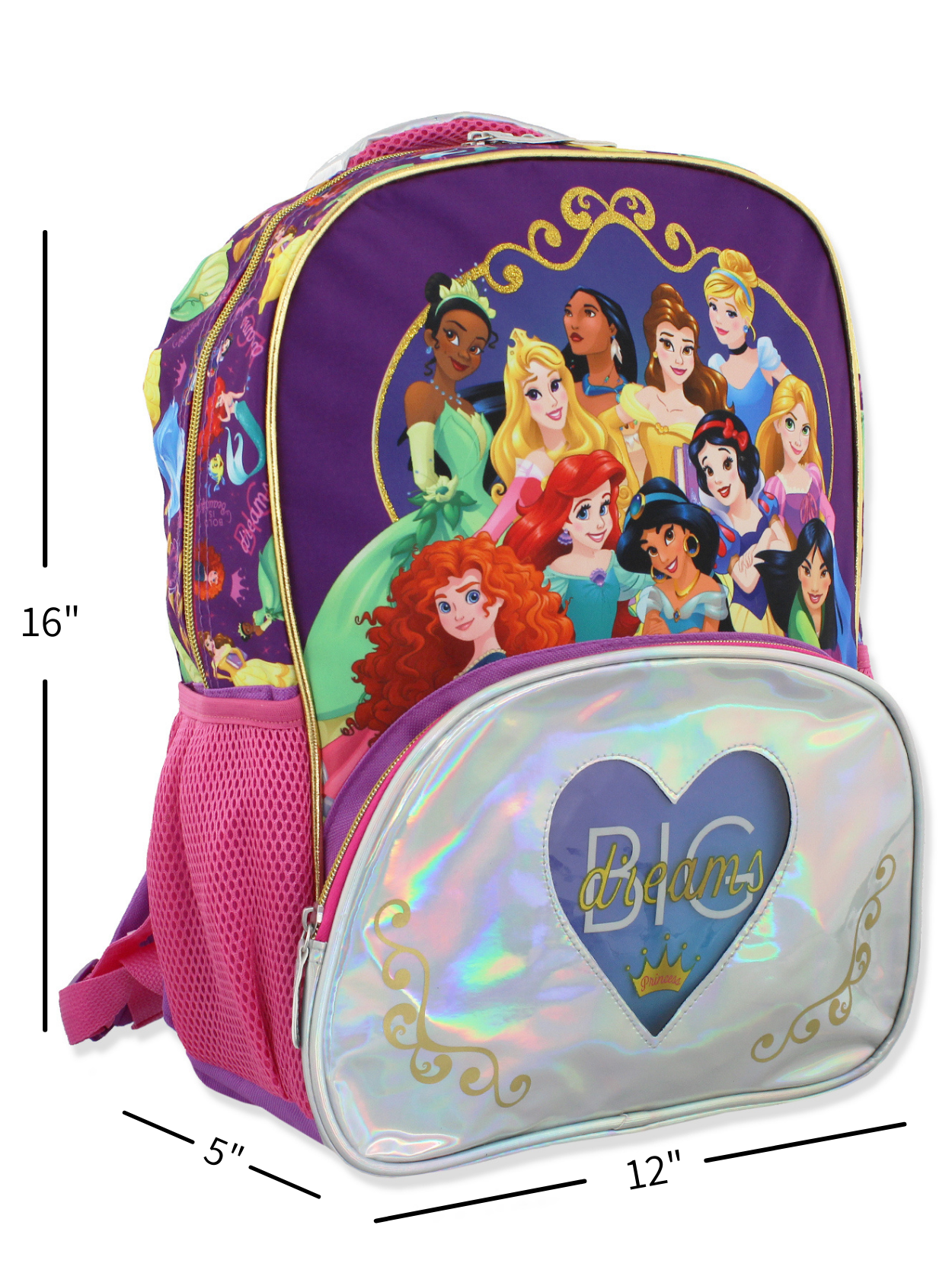 Disney Princess 16 inch Backpack for Girls 5 Piece School Lunch Box Se–  Seven Times Six