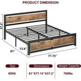 Garvee King Size Bed Frame with Modern Wooden Headboard,Heavy Duty