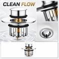 thumbnail image 2 of Bathroom Sink Pop Up Drain Core 2.8x1.6in Universal Washbasin Bounce Plug Stopper with Anti-Clogging Mesh Filter Stainless Steel Brass, 2 of 5