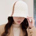 thumbnail image 4 of Warm Winter Hat Knitted Hat Women Winter Bucket Hat Thick Color Matching Soft Sun Uv Protection Short Brim Windproof Cold, 4 of 5